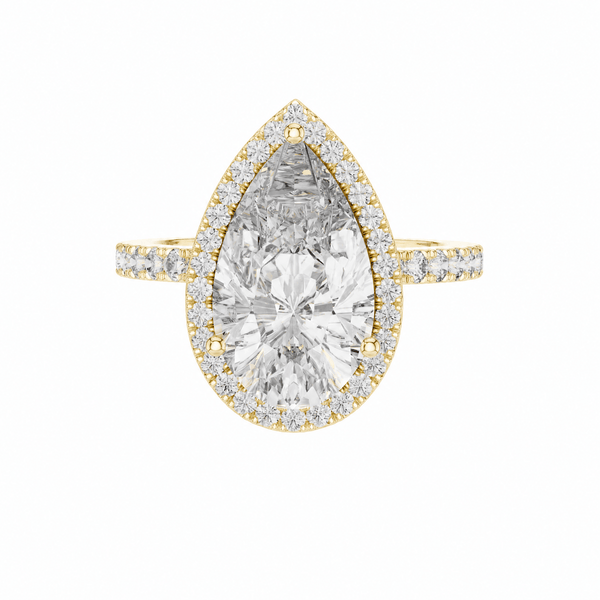 The Anna — 4.47 CTW Pear-Cut Lab-Grown Diamond Halo Ring