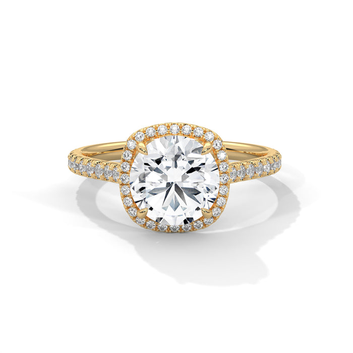 The Victoria 2 CT Round Halo Lab Grown Diamond Engagement Ring
