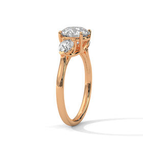 The Gabriella 3.00 CTW Round Lab-Grown Diamond Three-Stone Ring detail image