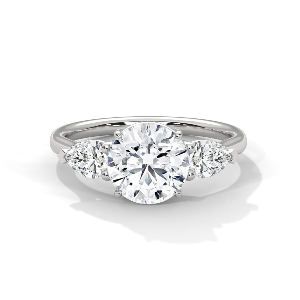 The Gabriella 3.00 CTW Round Lab-Grown Diamond Three-Stone Ring detail image