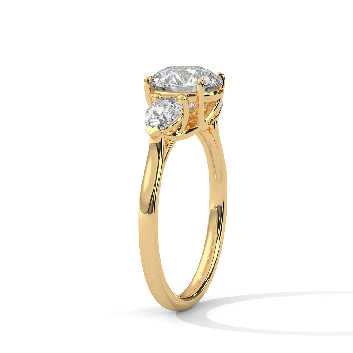 The Gabriella 3.00 CTW Round Lab-Grown Diamond Three-Stone Ring detail image