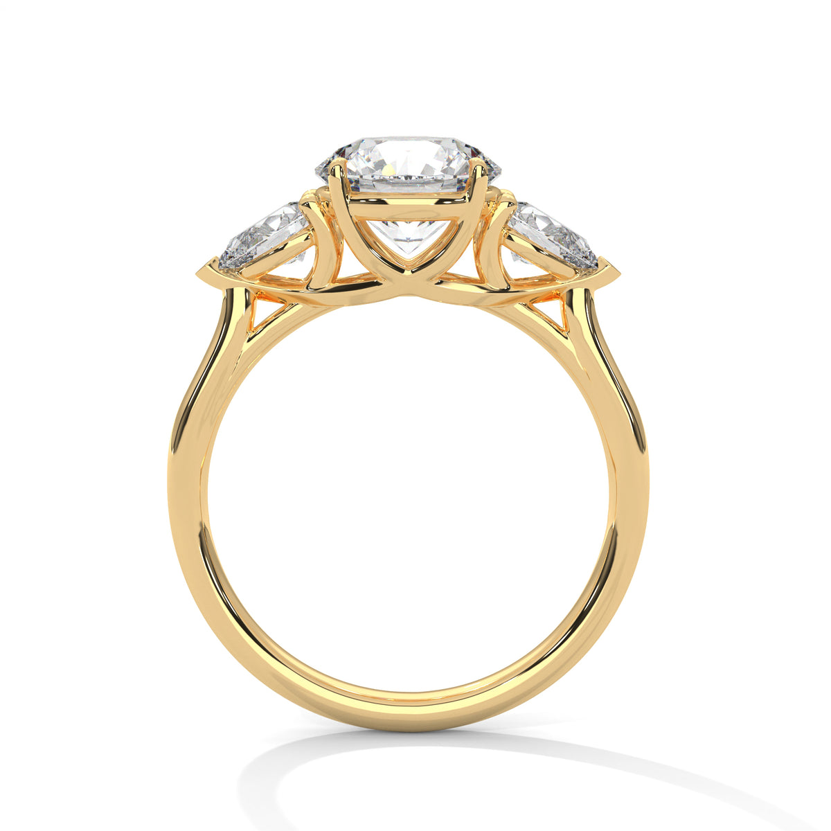 The Gabriella 3.00 CTW Round Lab-Grown Diamond Three-Stone Ring detail image