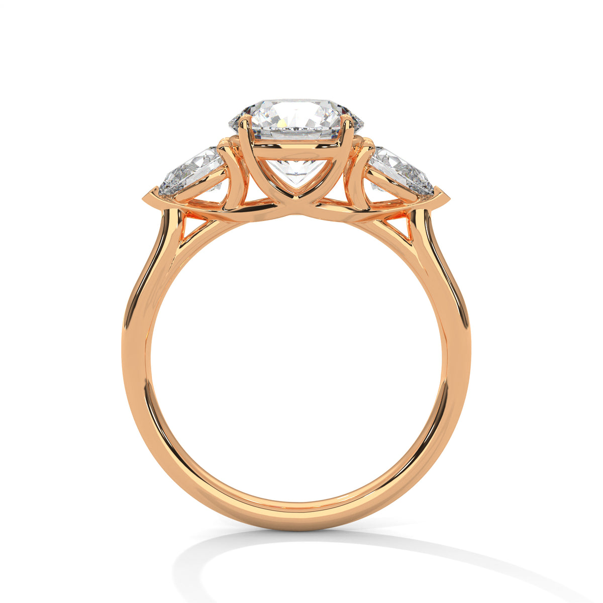The Gabriella 3.00 CTW Round Lab-Grown Diamond Three-Stone Ring detail image