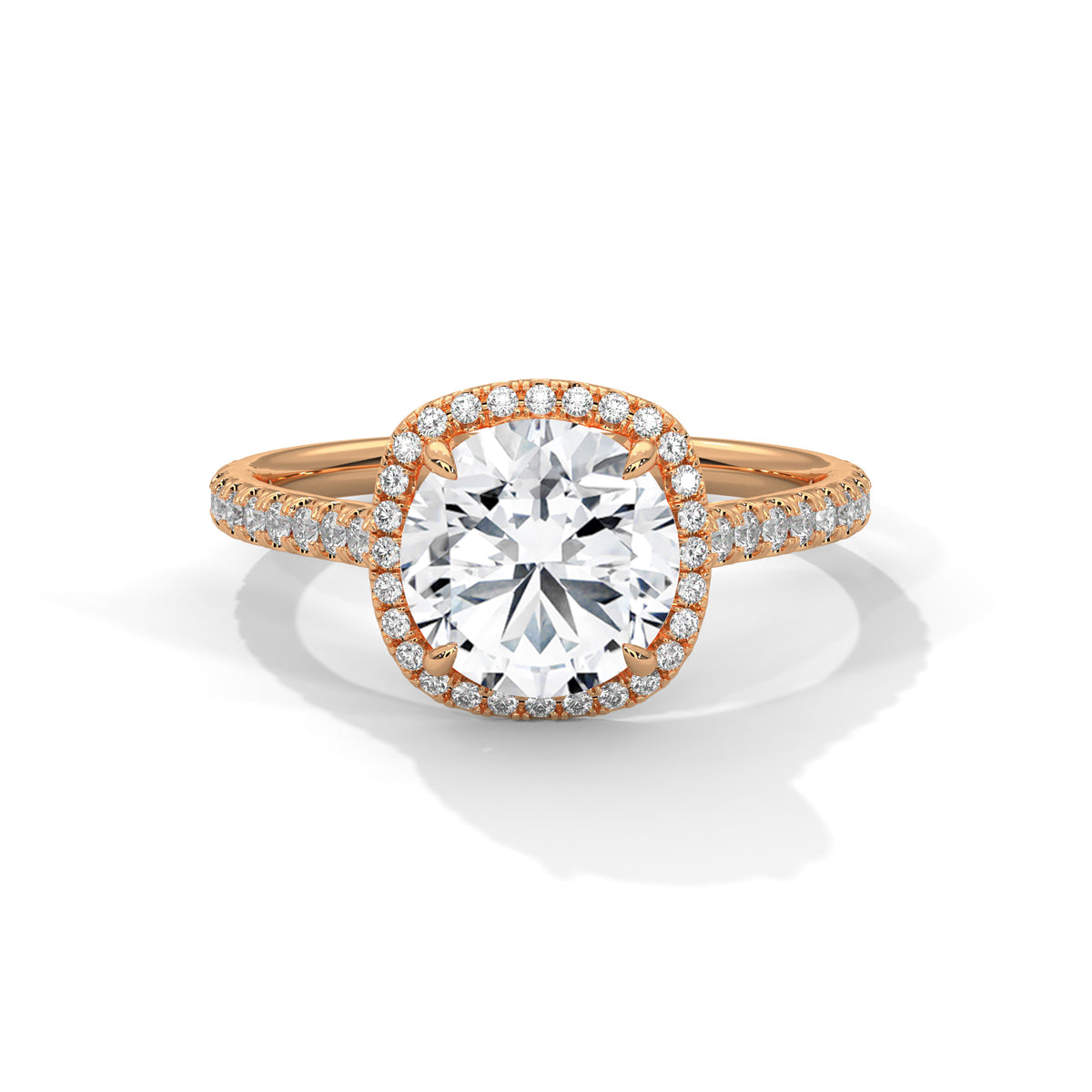 The Victoria 2.45 CTW Round Lab-Grown Diamond Halo Ring detail image