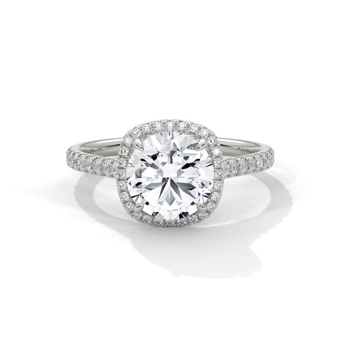 The Victoria 2.45 CTW Round Lab-Grown Diamond Halo Ring detail image
