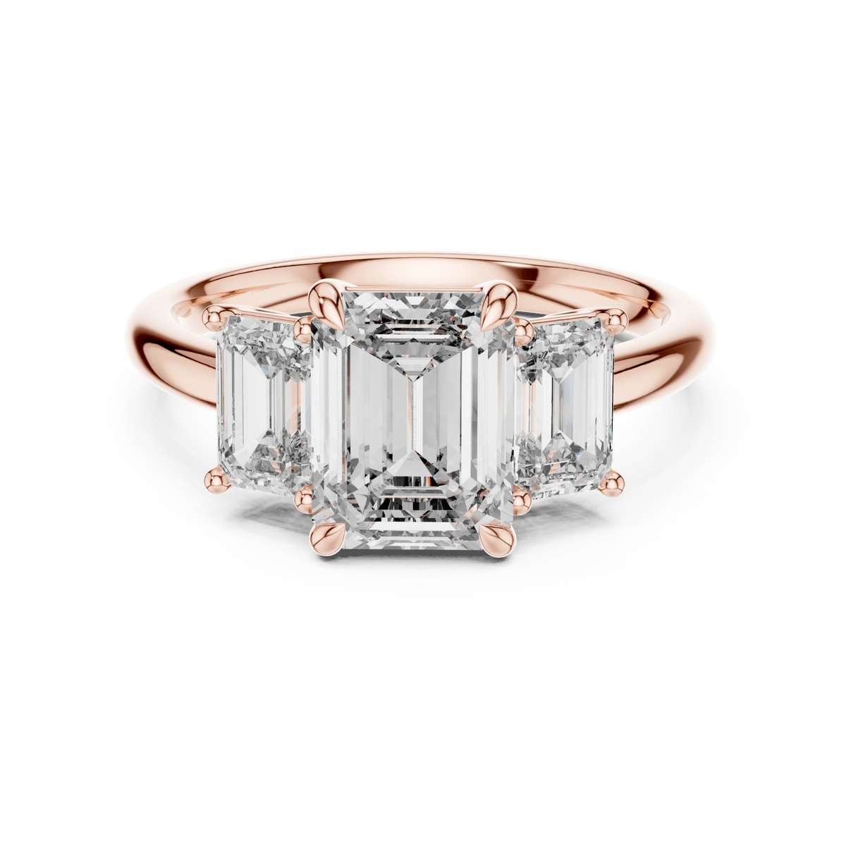 The Catherine 3.00 CTW Emerald-Cut Lab-Grown Diamond Ring detail image