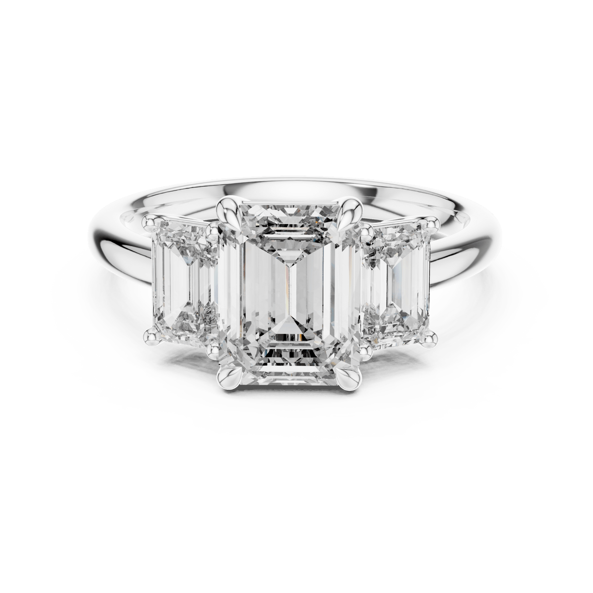 The Catherine 3.00 CTW Emerald-Cut Lab-Grown Diamond Ring detail image