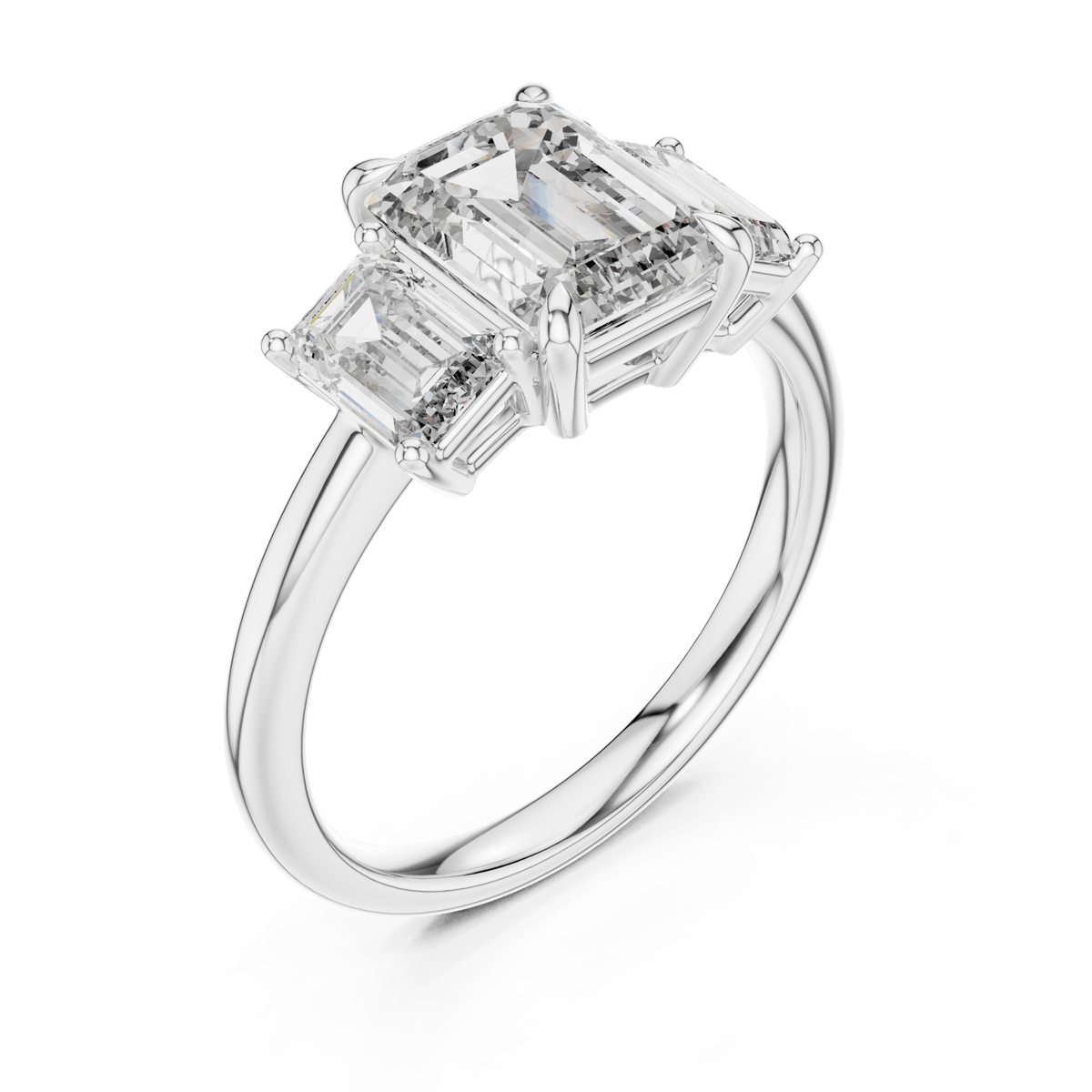 The Catherine 3.00 CTW Emerald-Cut Lab-Grown Diamond Ring detail image