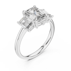 The Catherine 3.00 CTW Emerald-Cut Lab-Grown Diamond Ring detail image