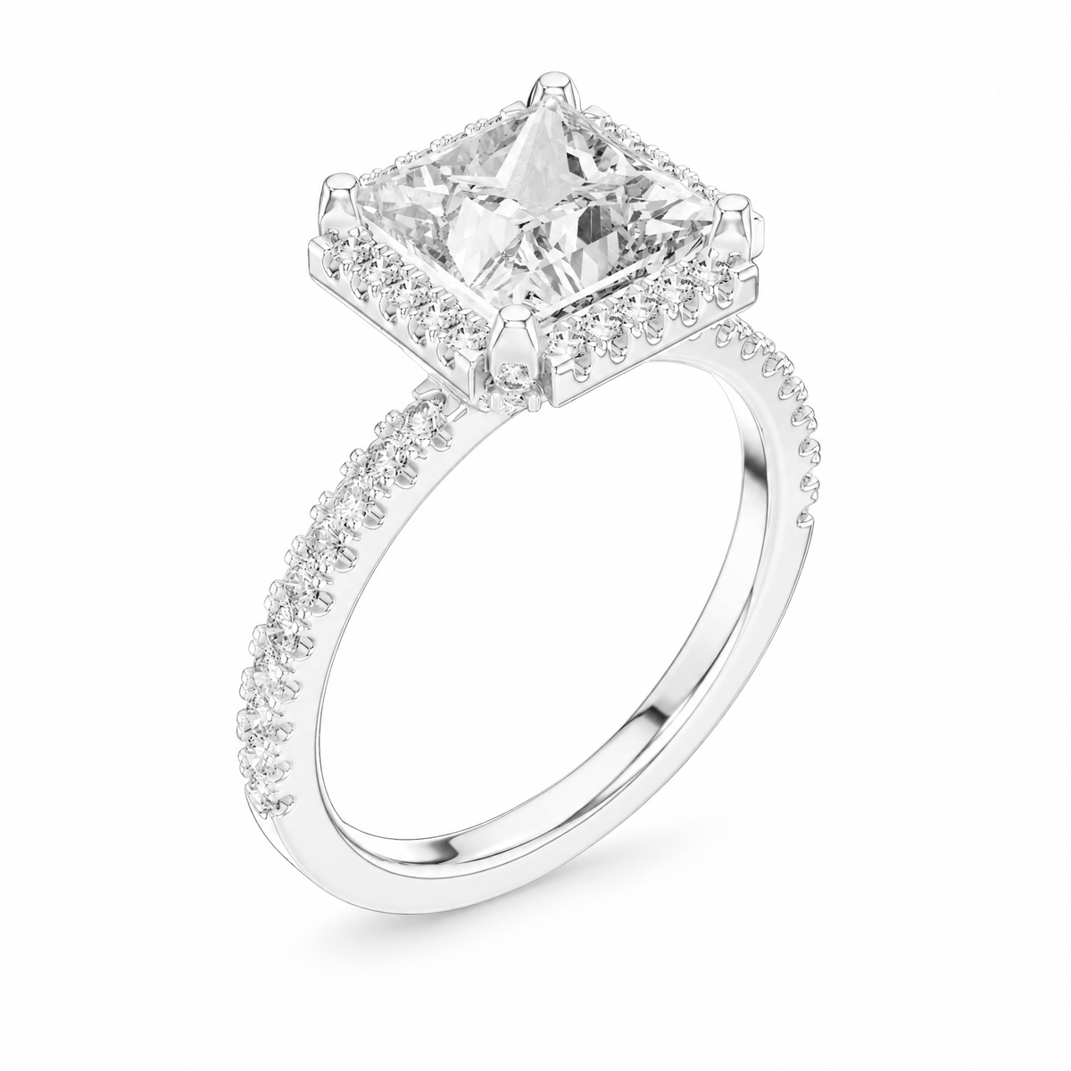 The Madison — 2.934 CTW Princess-Cut Diamond Halo Ring - Lamor&Co