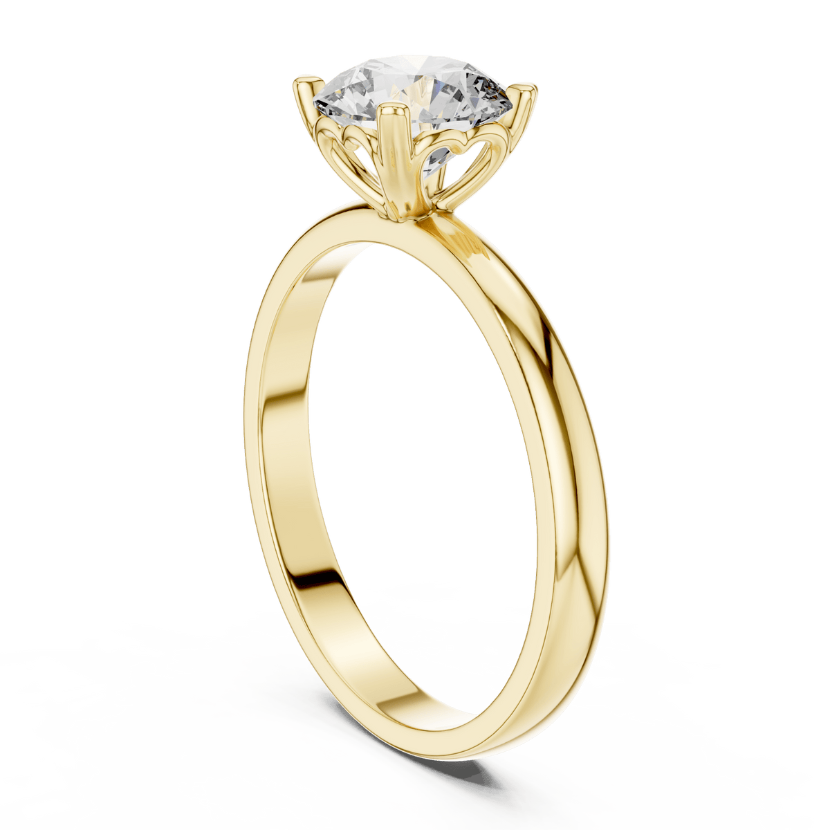The Cecilia yellow gold diamond solitaire ring heart gallery view