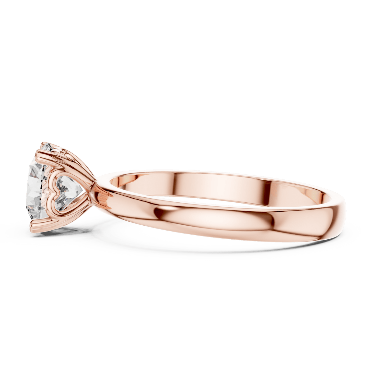 The Cecilia rose gold diamond engagement ring heart gallery view