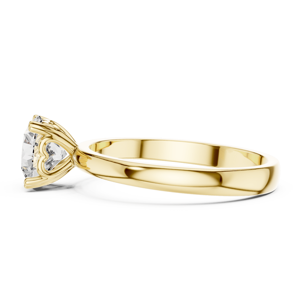 The Cecilia yellow gold lab grown diamond engagement ring side view