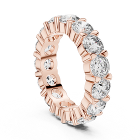 The Stella round lab-grown diamond eternity wedding band in rose gold, view 1