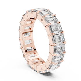 The Luna emerald-cut lab-grown diamond eternity band in rose gold
