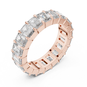 The Luna emerald-cut lab-grown diamond eternity band in rose gold