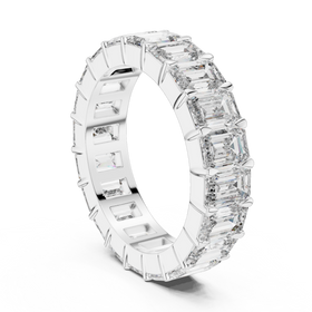 The Luna emerald-cut lab-grown diamond eternity band in white gold