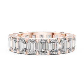 The Luna emerald-cut lab-grown diamond eternity band in rose gold