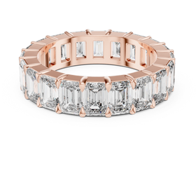 The Luna emerald-cut lab-grown diamond eternity band in rose gold