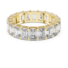 The Luna emerald-cut lab-grown diamond eternity band in yellow gold