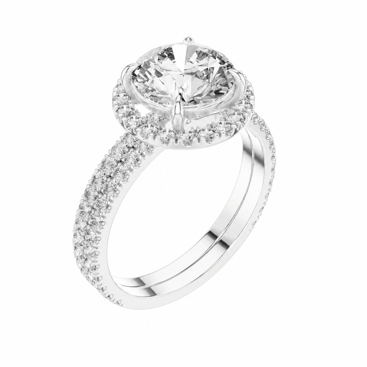 The Aldrey — 2.832 CTW Round Diamond Halo Ring - Lamor&Co