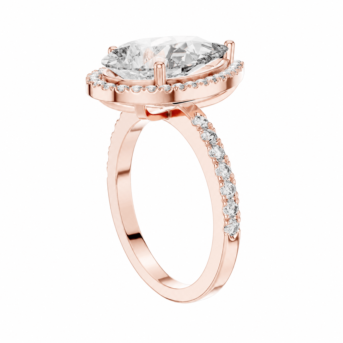 The Anna — 4.47 CTW Pear-Cut Diamond Halo Ring - Lamor&Co