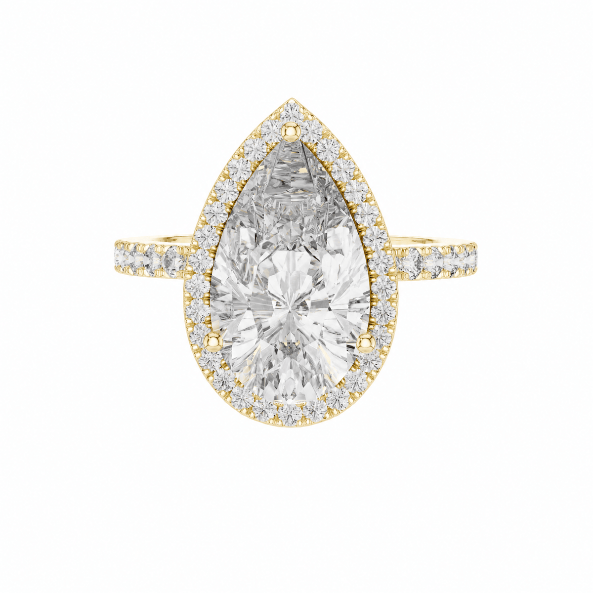 The Anna — 4.47 CTW Pear-Cut Diamond Halo Ring - Lamor&Co