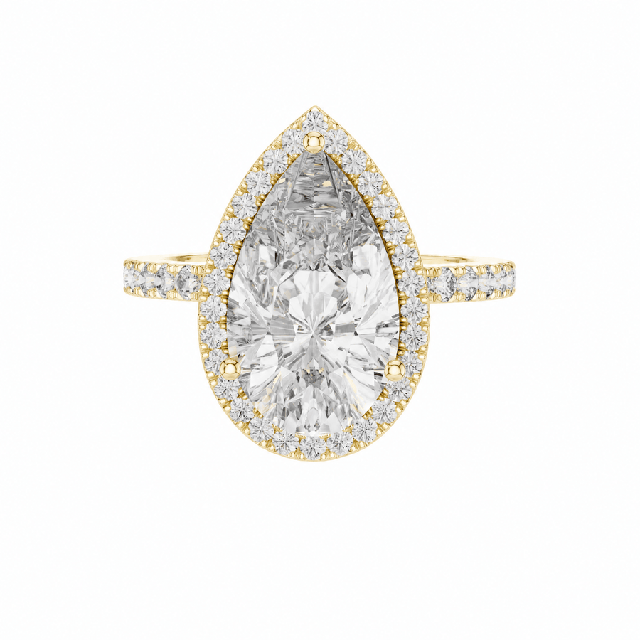 The Anna — 4.47 CTW Pear-Cut Diamond Halo Ring - Lamor&Co