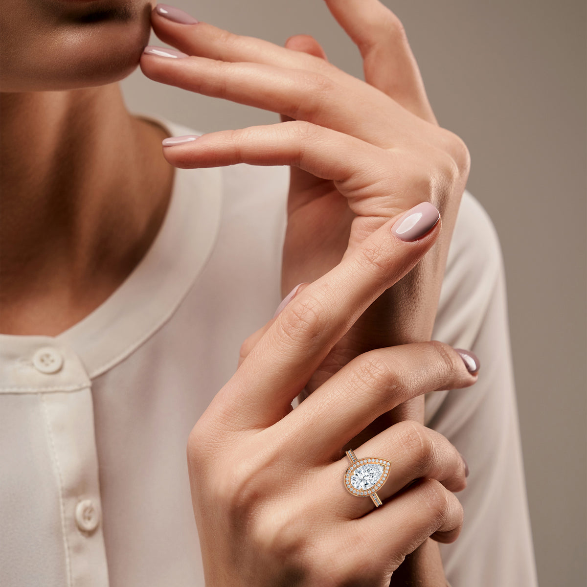 The Aurore 2 CT Pear-Cut Lab-Grown Diamond Ring detail image