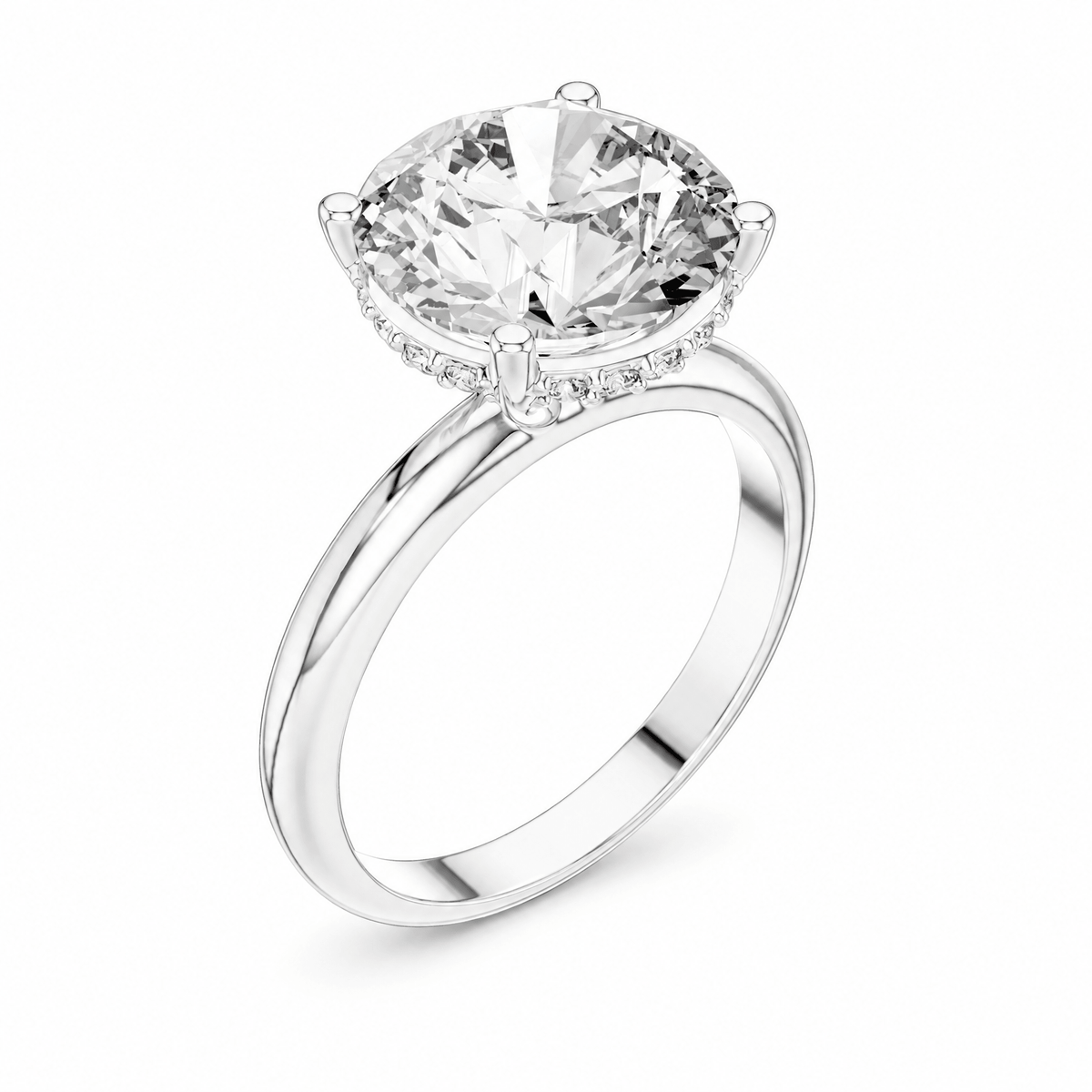 The Nicole — 3.894 CTW Round Diamond Pavé Ring - Lamor&Co
