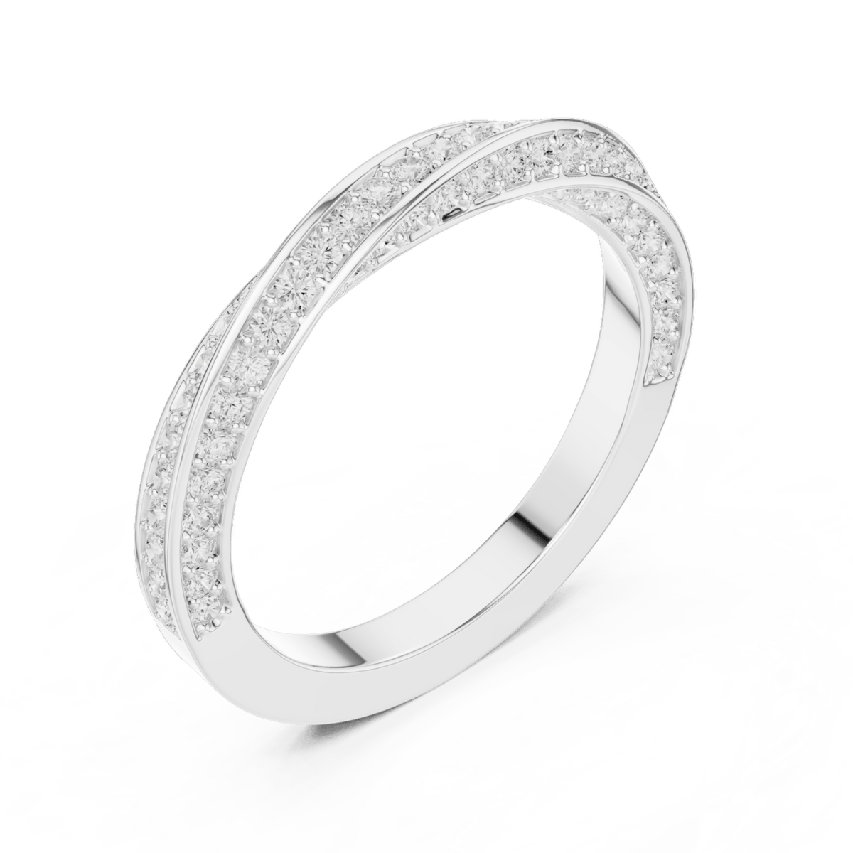 The Eve — 0.72 CTW Crossover Lab-Grown Diamond Wedding Band - Lamor&Co