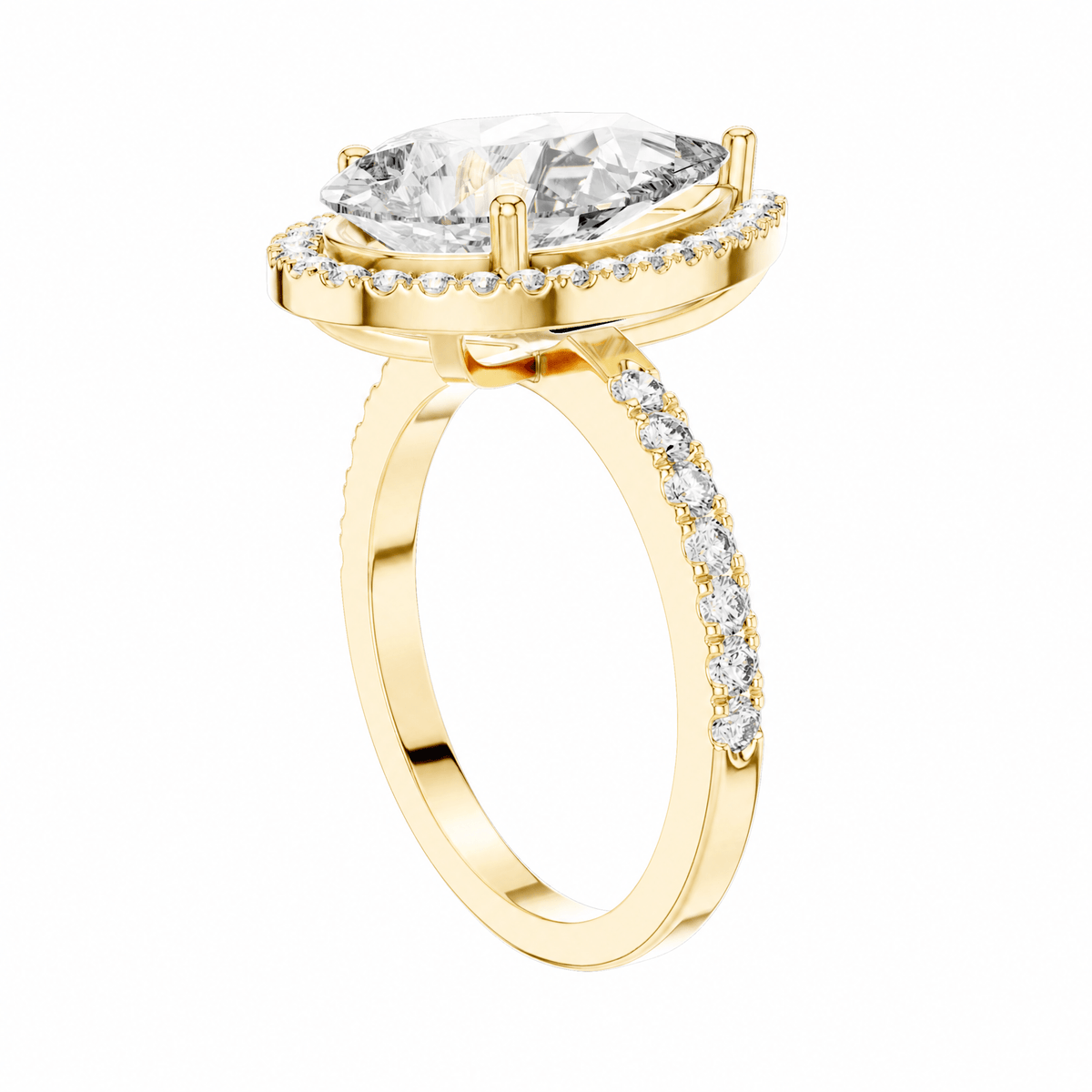 The Anna — 4.47 CTW Pear-Cut Diamond Halo Ring - Lamor&Co