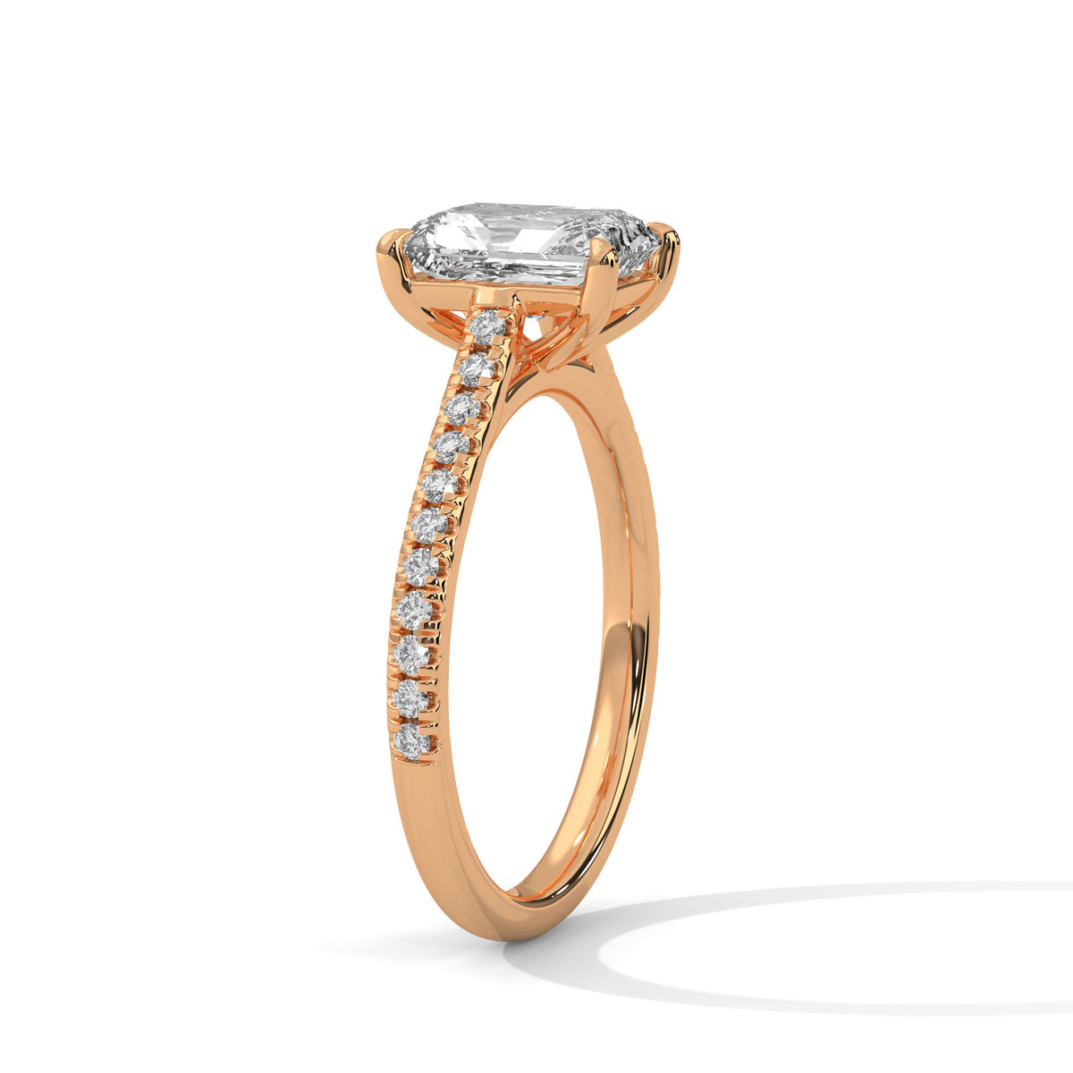 The Laura 2 CT Emerald-Cut Lab-Grown Diamond Ring detail image