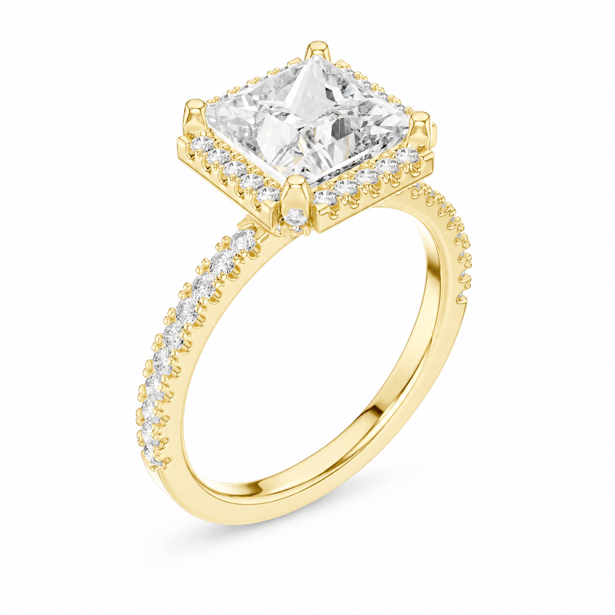 The Madison — 2.934 CTW Princess-Cut Diamond Halo Ring - Lamor&Co