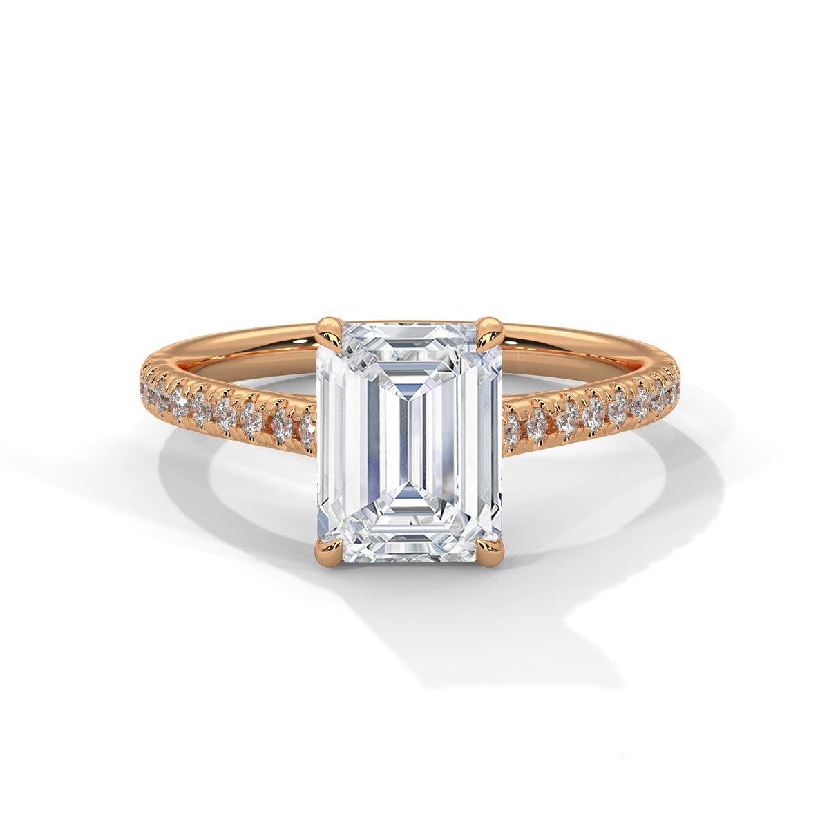 The Laura 2 CT Emerald-Cut Lab-Grown Diamond Ring detail image
