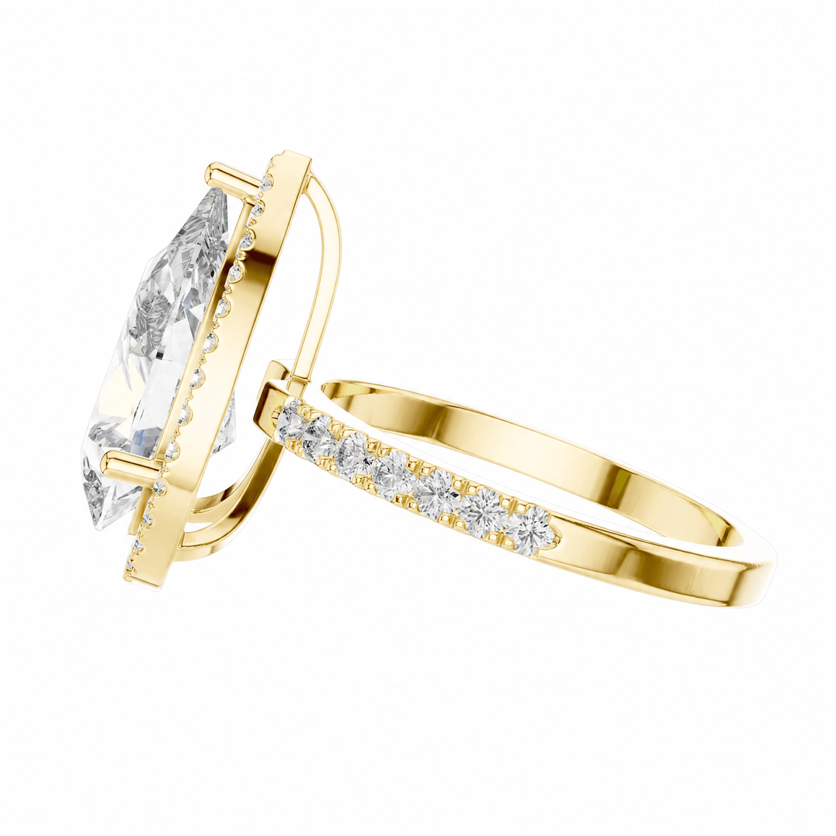 The Anna — 4.47 CTW Pear-Cut Diamond Halo Ring - Lamor&Co