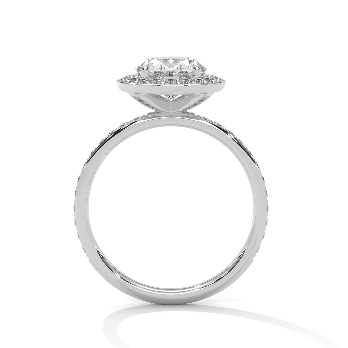 The Grace 2.52 CTW Oval Lab-Grown Diamond Halo Ring detail image