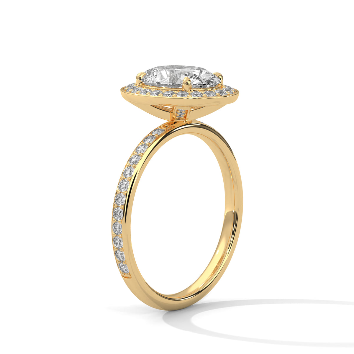 The Grace 2.52 CTW Oval Lab-Grown Diamond Halo Ring detail image