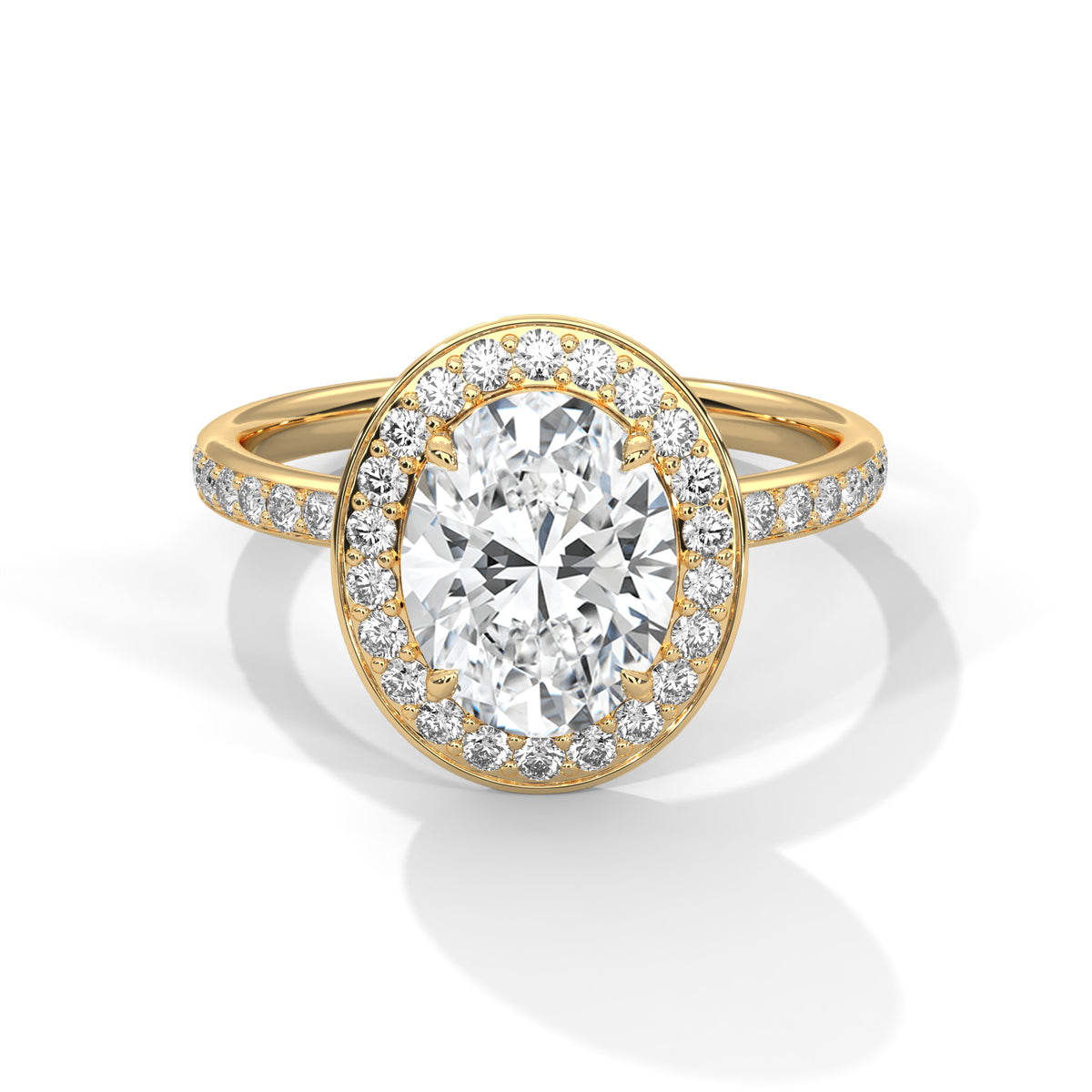 The Grace 2.52 CTW Oval Lab-Grown Diamond Halo Ring detail image