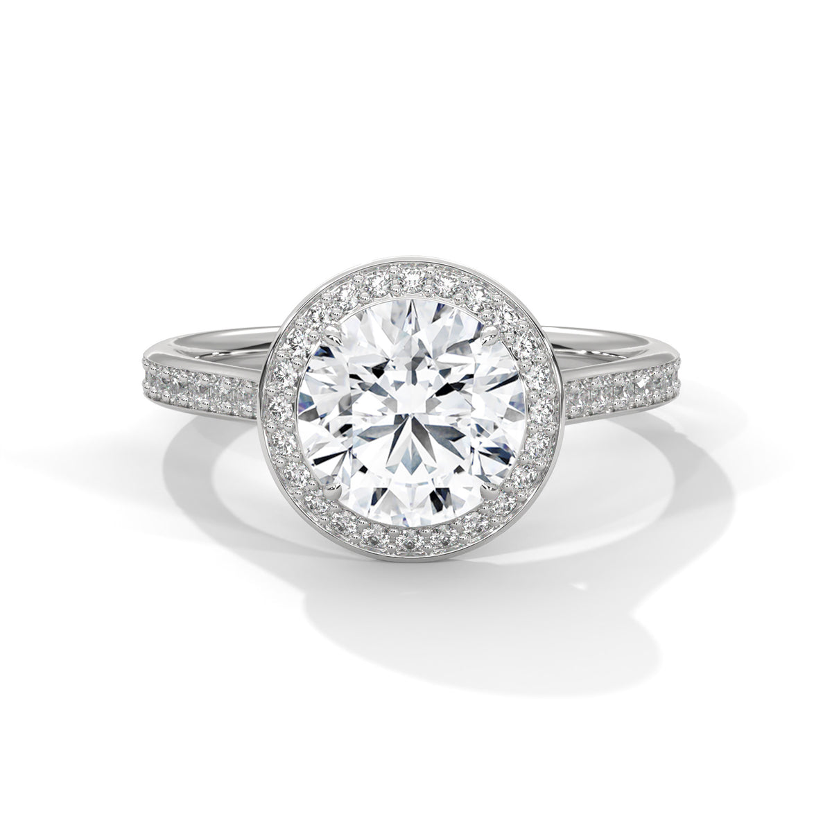 The Rachel 2.45 CTW Round Lab-Grown Diamond Halo Ring detail image